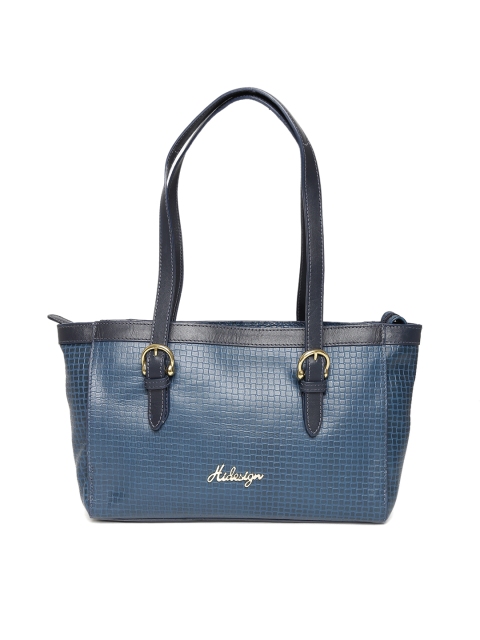 

Hidesign Teal Blue Textured Leather Shoulder Bag