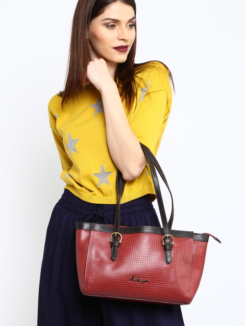 

Hidesign Red Textured Leather Shoulder Bag