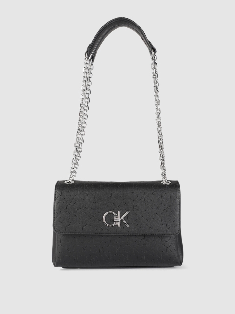 

Calvin Klein Black Textured Structured Shoulder Bag
