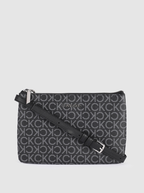 

Calvin Klein Black Printed Structured Sling Bag