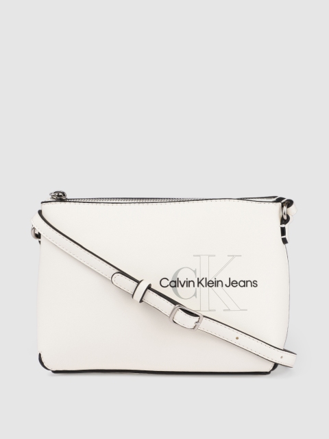 

Calvin Klein White PU Structured Sling Bag