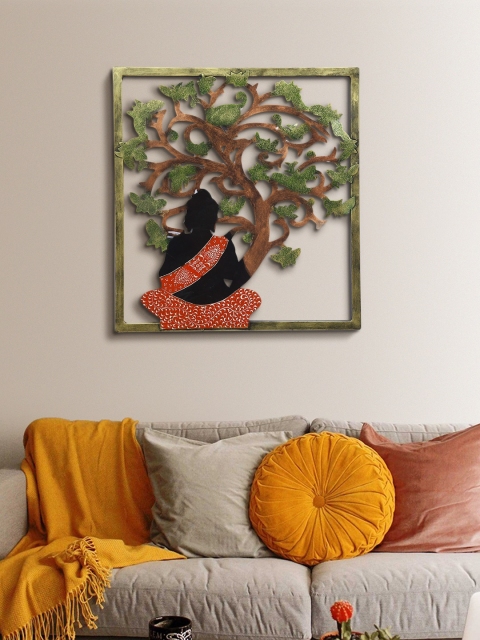 

Aapno Rajasthan Gold-Coloured Buddha And Bodhi Tree Wall Decor