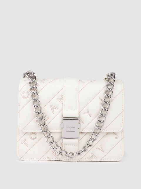

Tommy Hilfiger Off-White Printed Structured Sling Bag