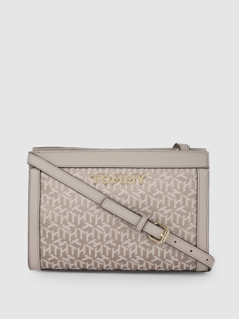 

Tommy Hilfiger Grey Printed Structured Sling Bag