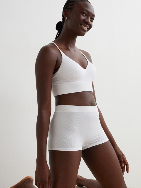 

H&M Women Set Of 2 White Seamless Boy Shorts briefs