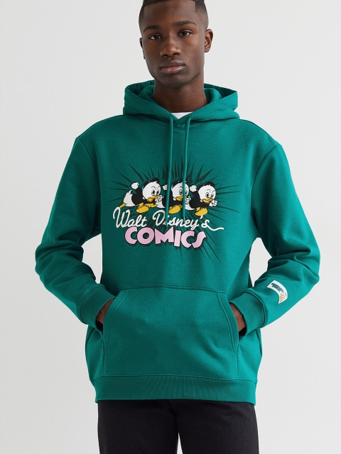

H&M Men Turquoise Green Regular Fit Hoodie