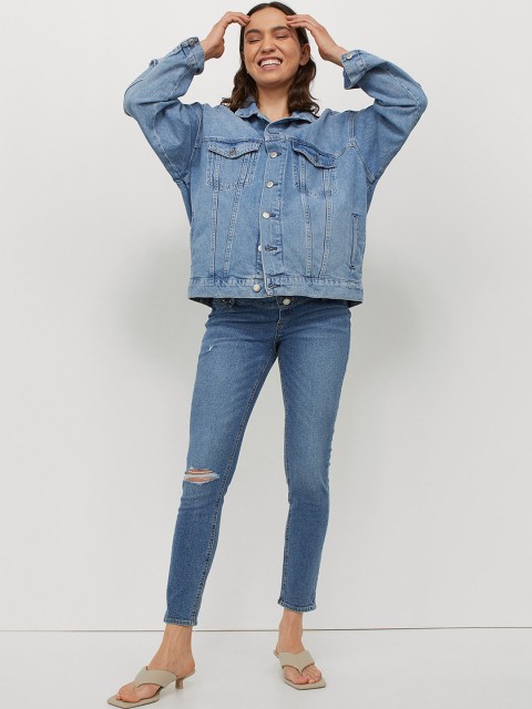 

H&M Women Blue Faded High Waist Skinny Fit Ankle Jeans