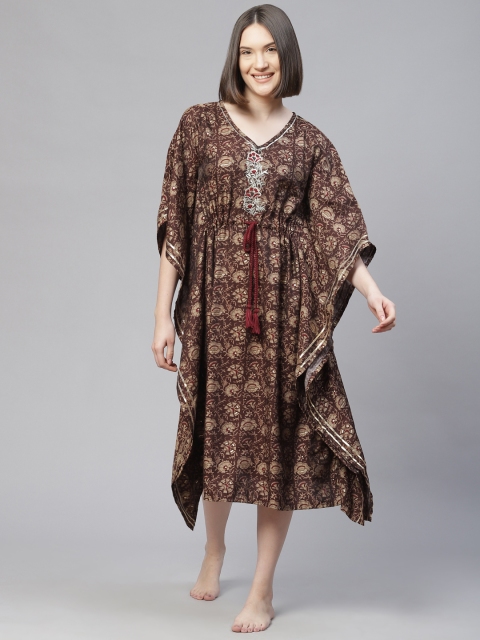 

Readiprint Fashions Maroon Printed Nightdress