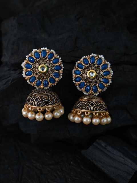 

justpeachy Blue Classic Jhumkas Earrings