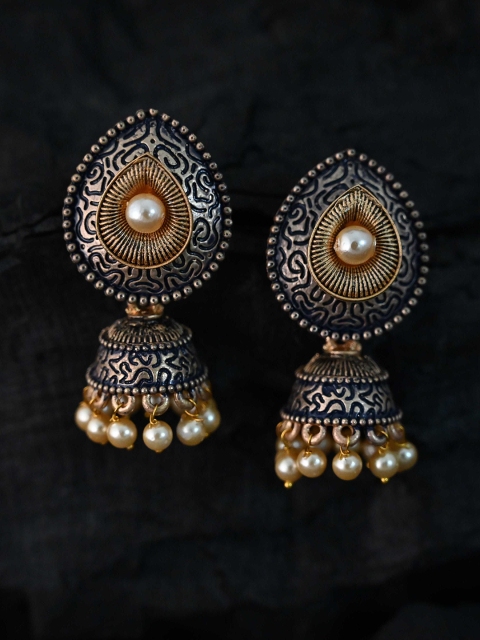 

justpeachy Blue Classic Jhumkas Earrings