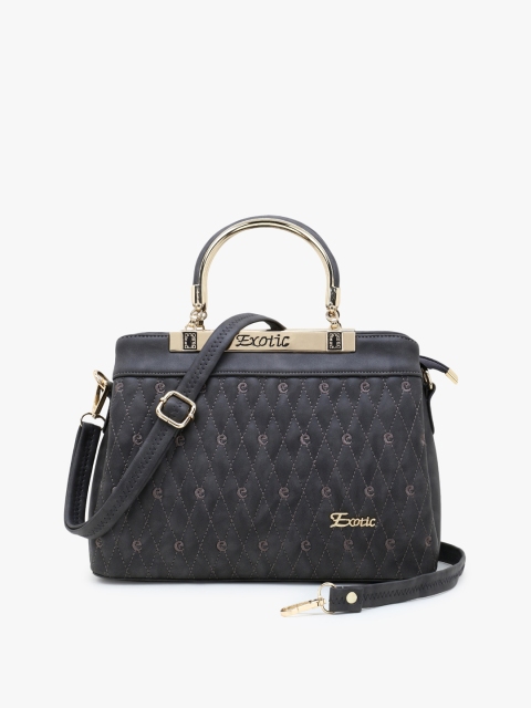 

Exotic Grey PU Quilted Handheld Bag