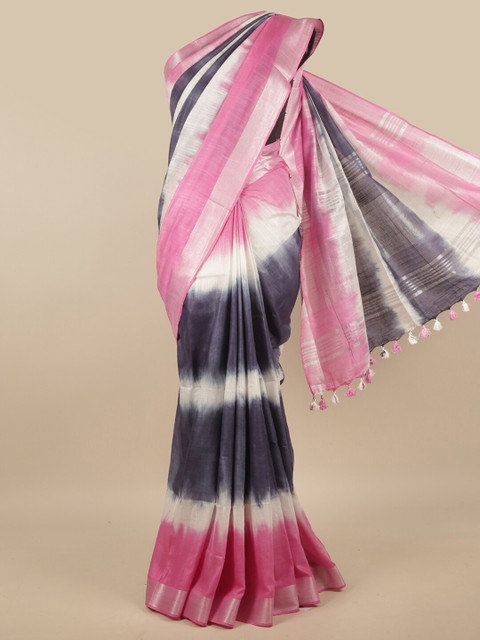 

Pothys Grey & Pink Tie and Dye Jute Cotton Saree
