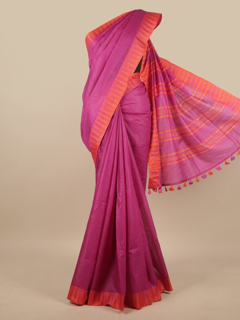 

Pothys Pink & Orange Jute Cotton Saree