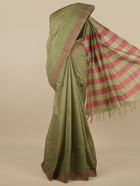 

Pothys Green & Maroon Jute Silk Saree