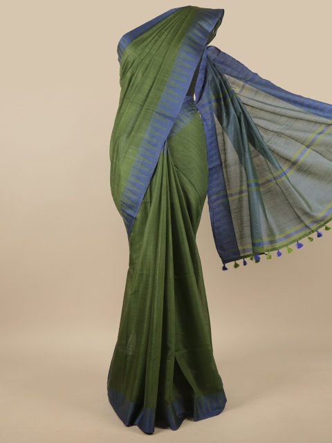 

Pothys Green & Blue Woven Design Jute Silk Saree