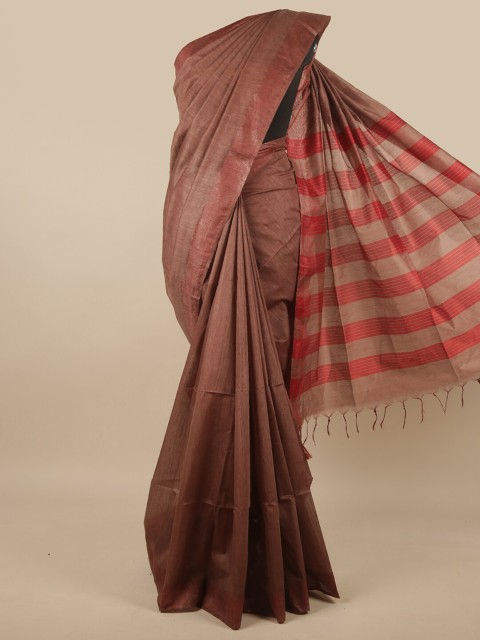 

Pothys Brown Woven Design Jute Cotton Saree