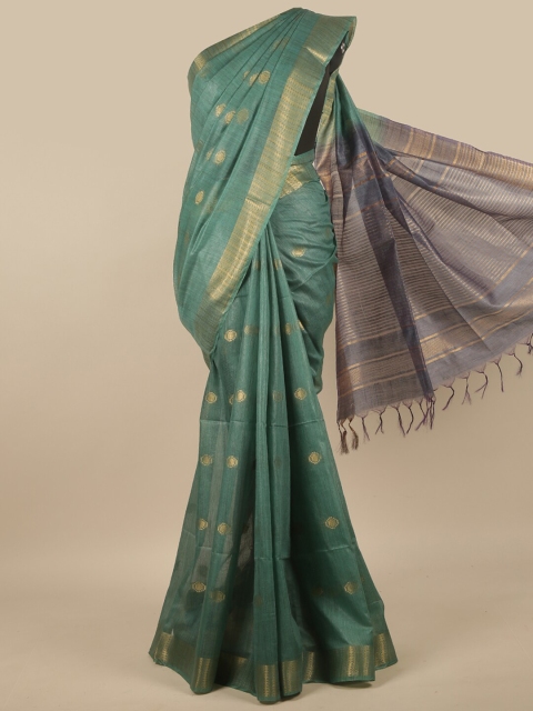 

Pothys Green & Grey Woven Design Zari Jute Cotton Saree