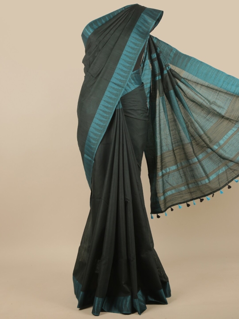 

Pothys Green & Black Jute Cotton Saree