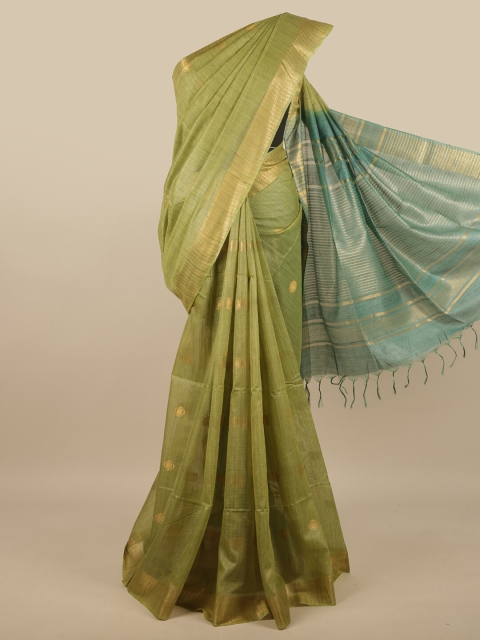 

Pothys Green & Turquoise Blue Woven Design Jute Cotton Saree