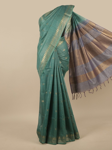 

Pothys Green & Grey Ethnic Motifs Zari Jute Cotton Saree