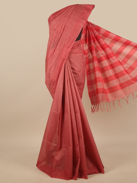 

Pothys Peach-Coloured Jute Cotton Saree