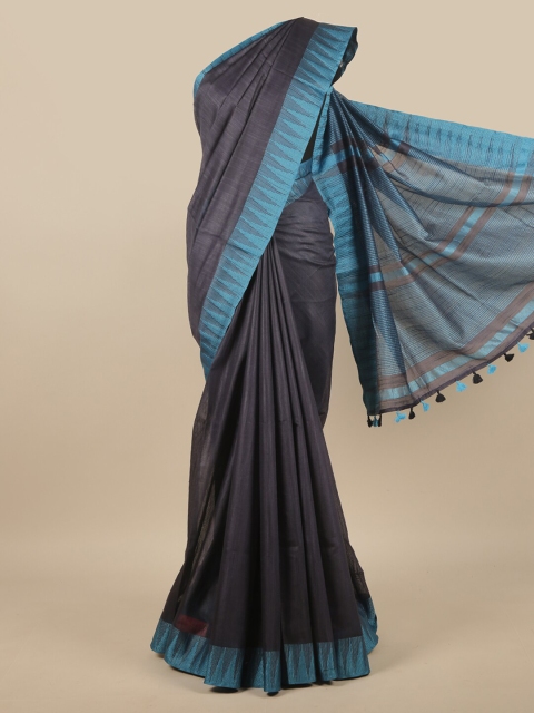 

Pothys Blue & Grey Jute Cotton Saree