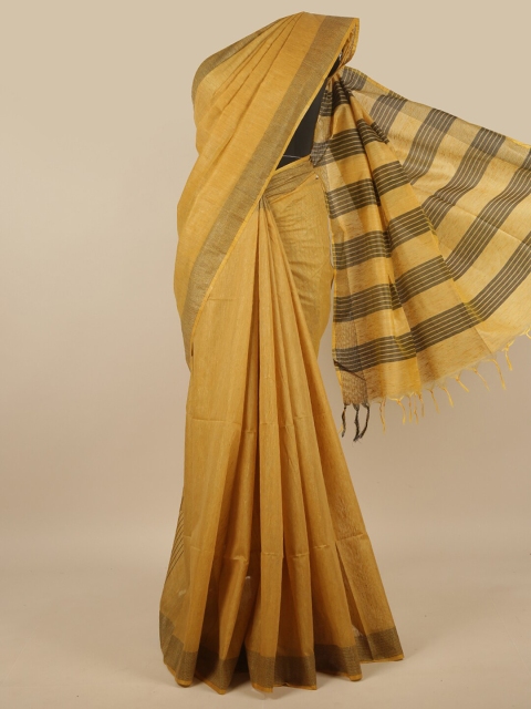 

Pothys Mustard & Black Jute Silk Saree