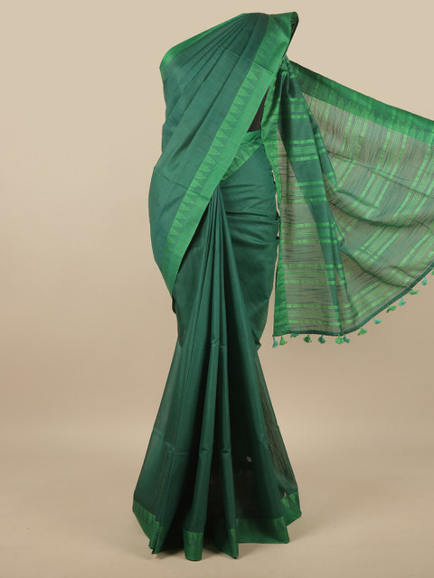

Pothys Green Jute Cotton Saree