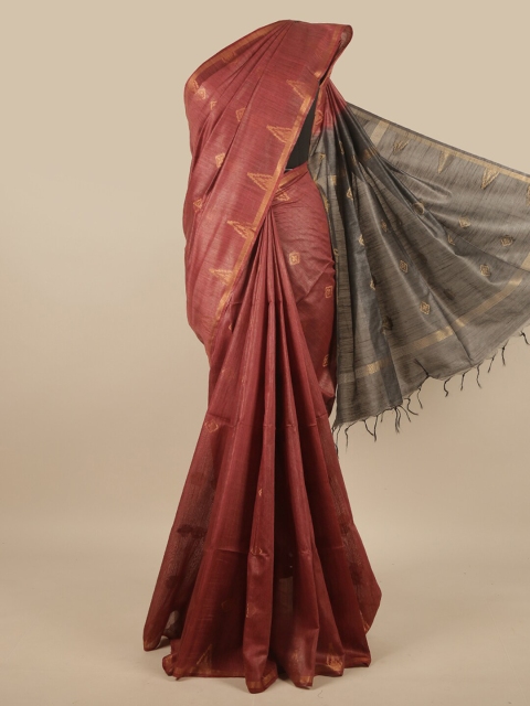 

Pothys Rust & Gold-Toned Woven Design Zari Jute Cotton Saree