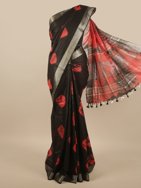 

Pothys Black & Red Zari Jute Cotton Saree