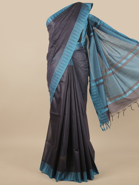 

Pothys Blue & Black Jute Silk Saree