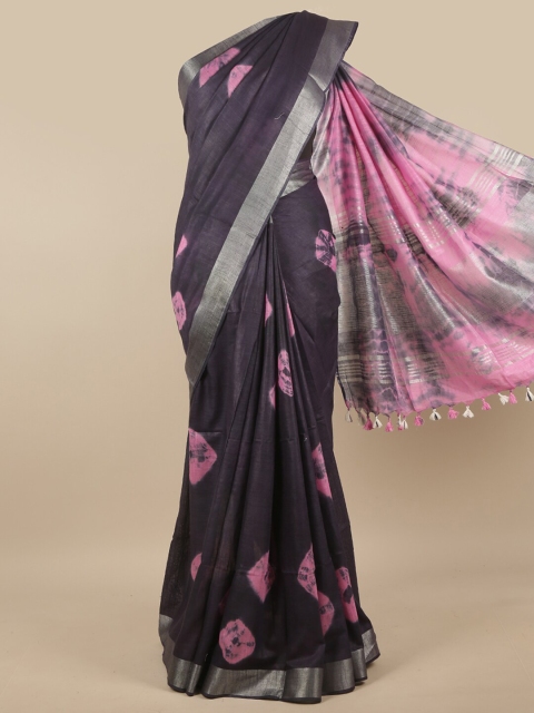 

Pothys Blue & Pink Bandhani Jute Cotton Saree
