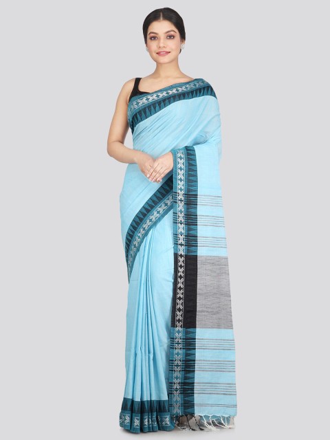 

PinkLoom Blue & Black Woven Design Pure Cotton Saree