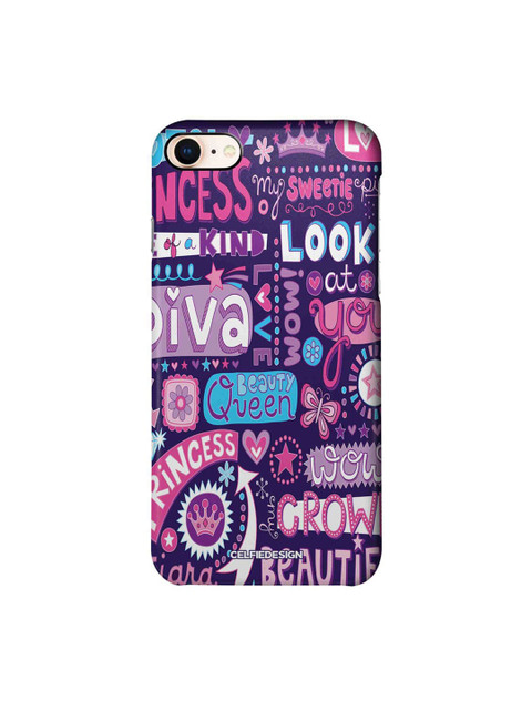 

CelfieDesign Violet & Mauve Diva Diaries Typography Printed iPhone 8 Slim Back Case