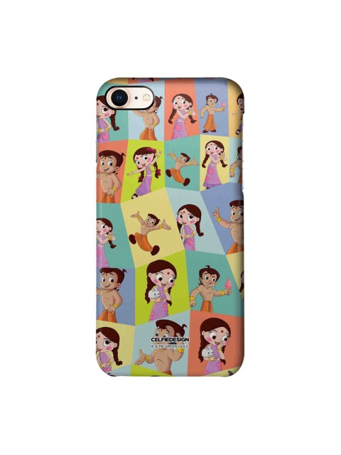 

CelfieDesign Multi-Coloured Faces Of Bheem & Chutki iPhone 8 Slim Back Case