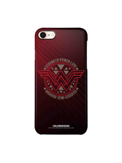 

CelfieDesign Maroon & Grey Wonder Woman Stamp Superhero Printed iPhone 8 Slim Back Case