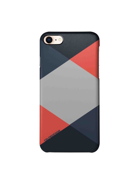 

CelfieDesign Black & Red Criss Cross Coral iPhone 8 Slim Back Case