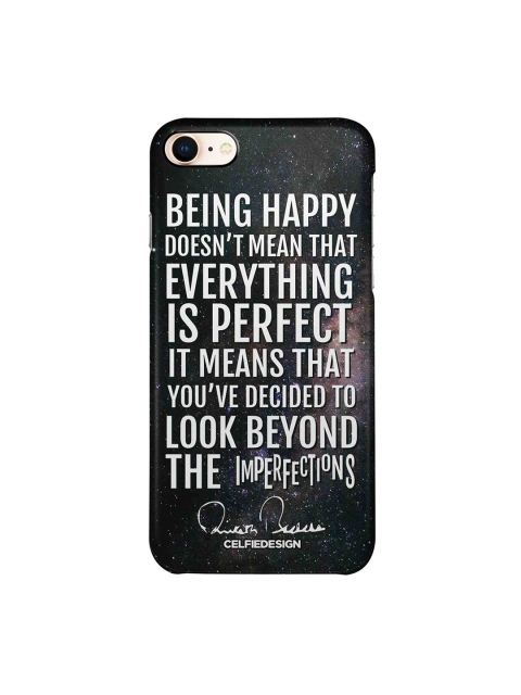 

CelfieDesign Black & White Being Happy AB Quotes with Signature iPhone 8 Slim Back Case