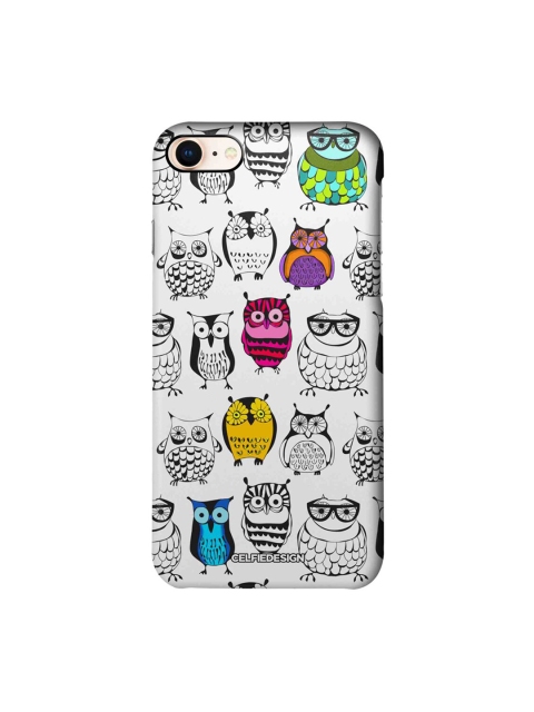 

CelfieDesign White & Yellow Owl Art iPhone 8 Slim Back Case