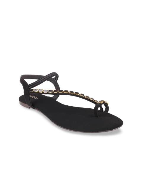 

Metro Women Black Embellished One Toe Flats