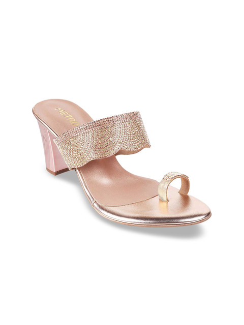 

Metro Gold Embellished Block Sandals