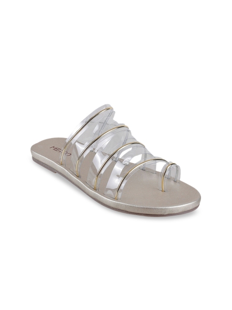 

Metro Women Transparent & Gold-Toned One Toe Flats