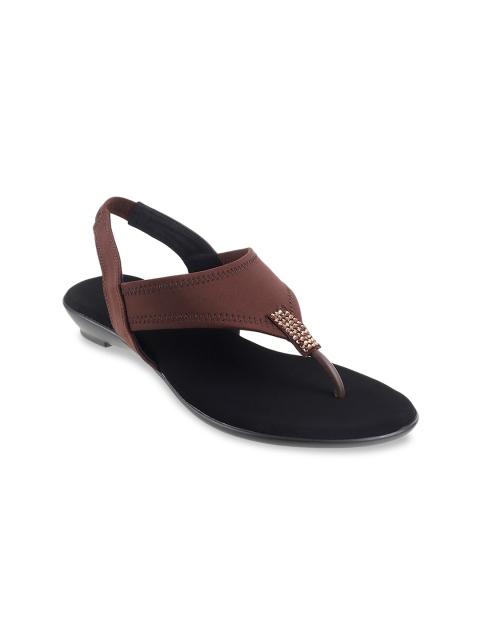 

Metro Brown Embellished Block Sandals
