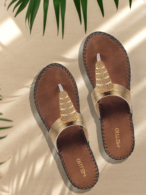 

Metro Gold-Toned Embellished Wedge Sandals