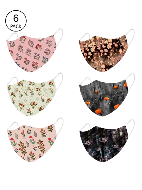 

Tormeti Unisex Pack of 6 Printed 2-Ply Reusable Cloth Mask, Multi