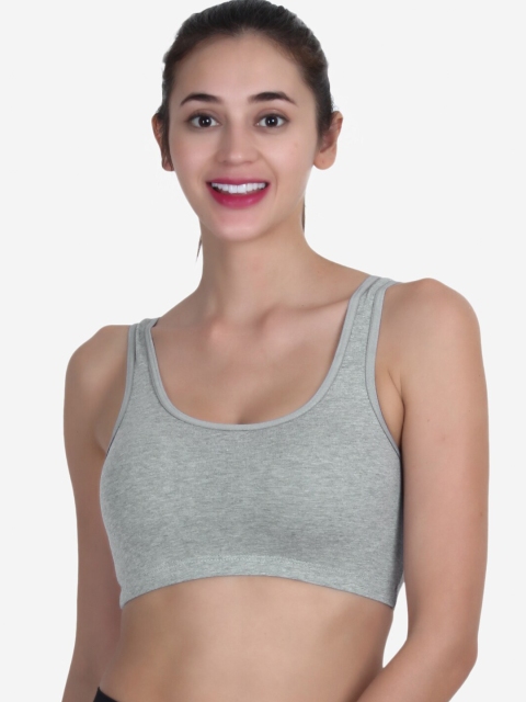 

XOXO Design Grey Melange Solid Workout Bra