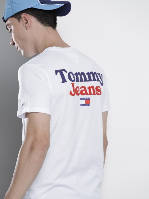 

Tommy Hilfiger Men White & Blue Printed T-shirt
