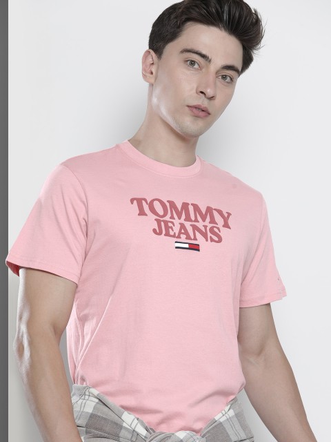 

Tommy Hilfiger Men Pink Brand Logo Printed Organic Cotton Casual T-shirt