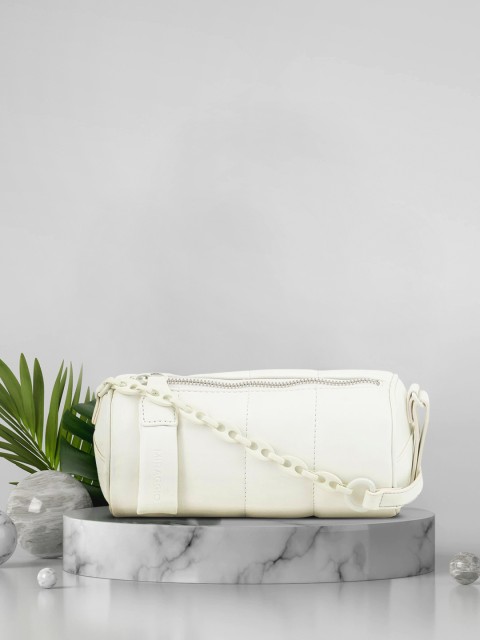 

MIRAGGIO White Quilted Structured Crossbody Bag