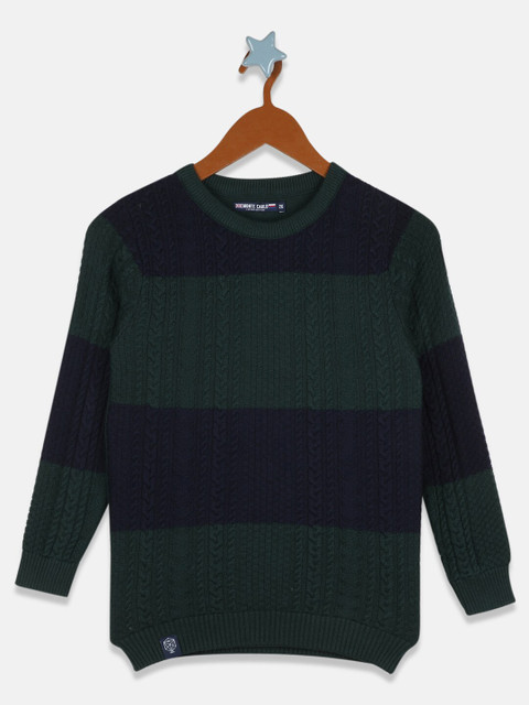 

Monte Carlo Boys Green & Navy Blue Cable Knit Pullover